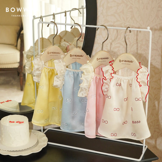 Rhinestone Bow Silk Dress